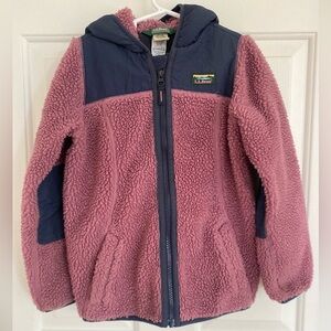 L.L. Bean Pink and Navy Fleece Hoodie